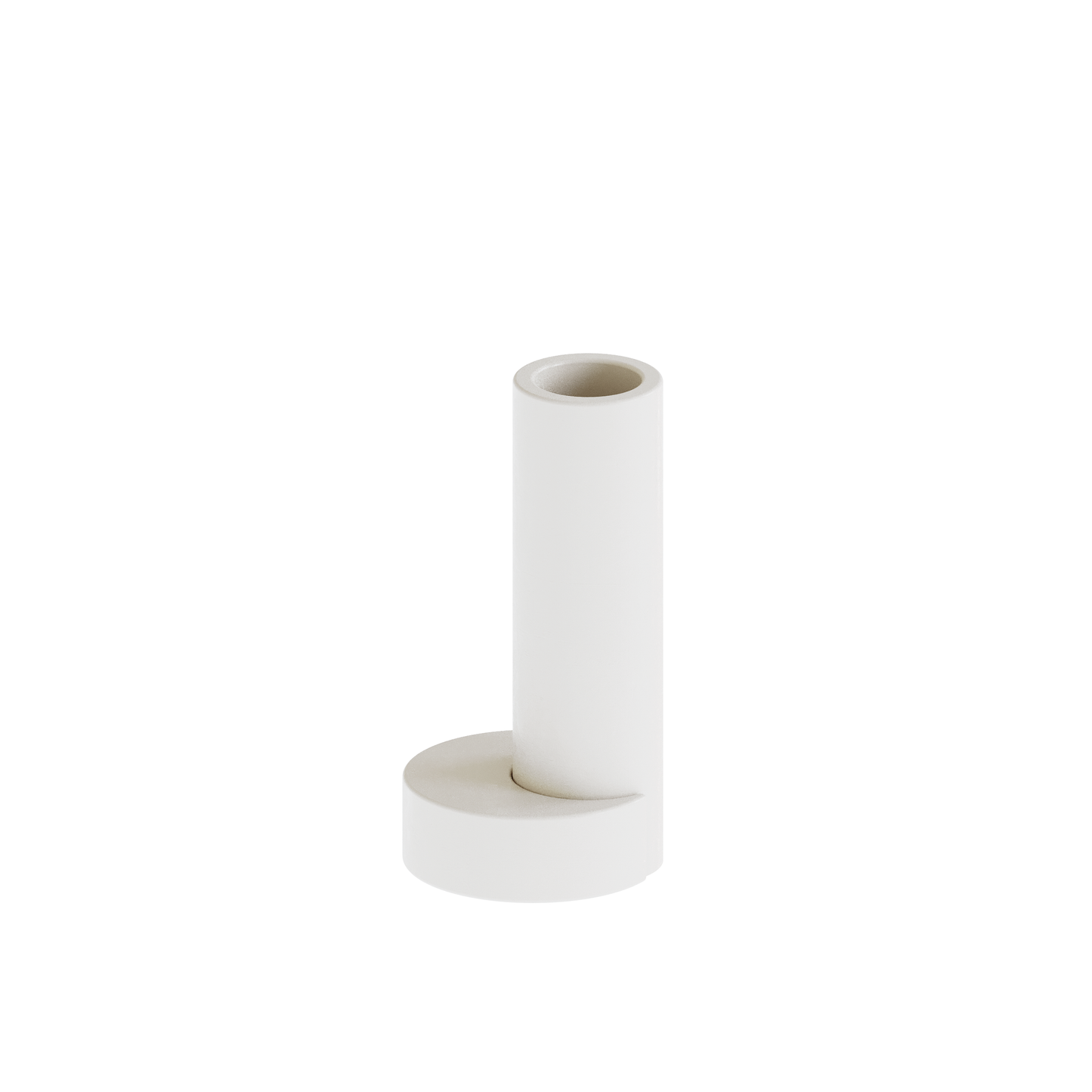 CAST sculptural plaster vase with small moon base component styled as a minimalist homeware object on a crisp neutral backdrop