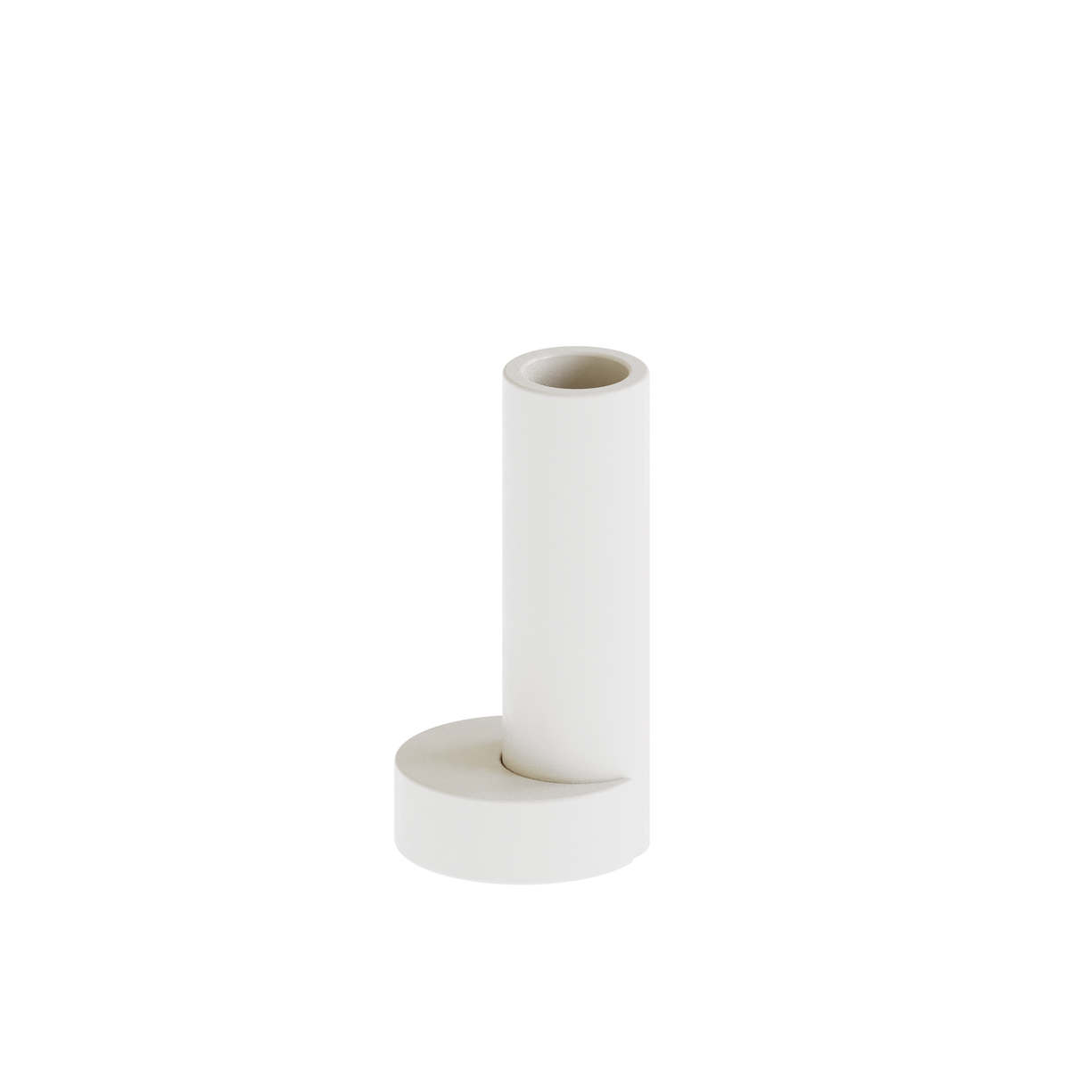 CAST sculptural plaster vase with small moon base component styled as a minimalist homeware object on a crisp neutral backdrop