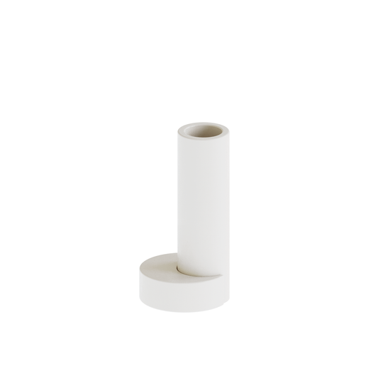 CAST sculptural plaster vase with small moon base component styled as a minimalist homeware object on a crisp neutral backdrop